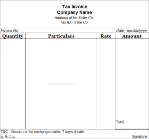 Invoice or Bill (with Template, Quiz & Example) - Accounting Capital