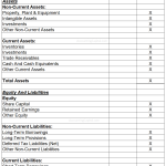 Vertical form of balance sheet