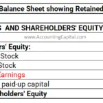 Extract of Balance Sheet showing Retained Earnings