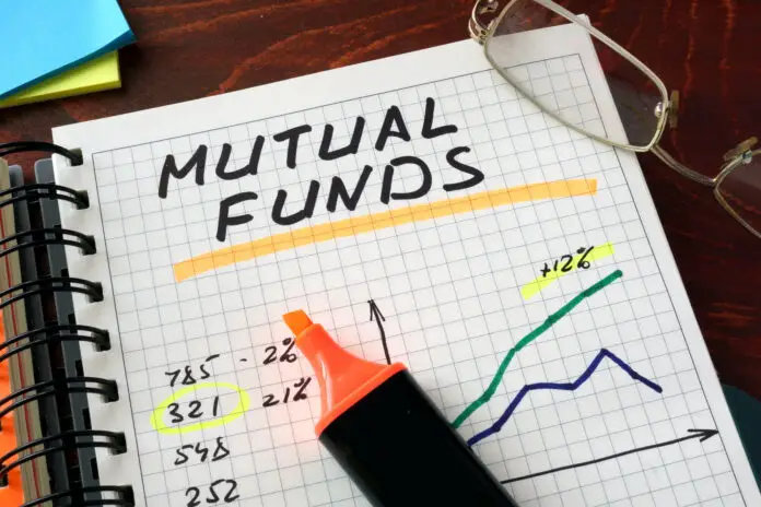 white paper background with the words Mutual funds