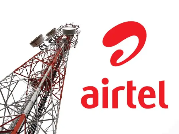 Airtel logo with mobile tower